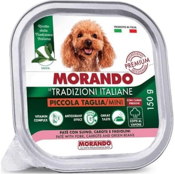 morando-dog-adult-mini-patu00e8-con-suino,-carote-e-fagiolini-150-gr