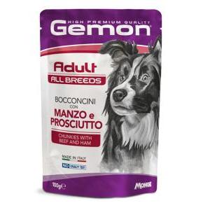 Gemon dog all breeds adult bocconcini con manzo e prosciutto 100 gr