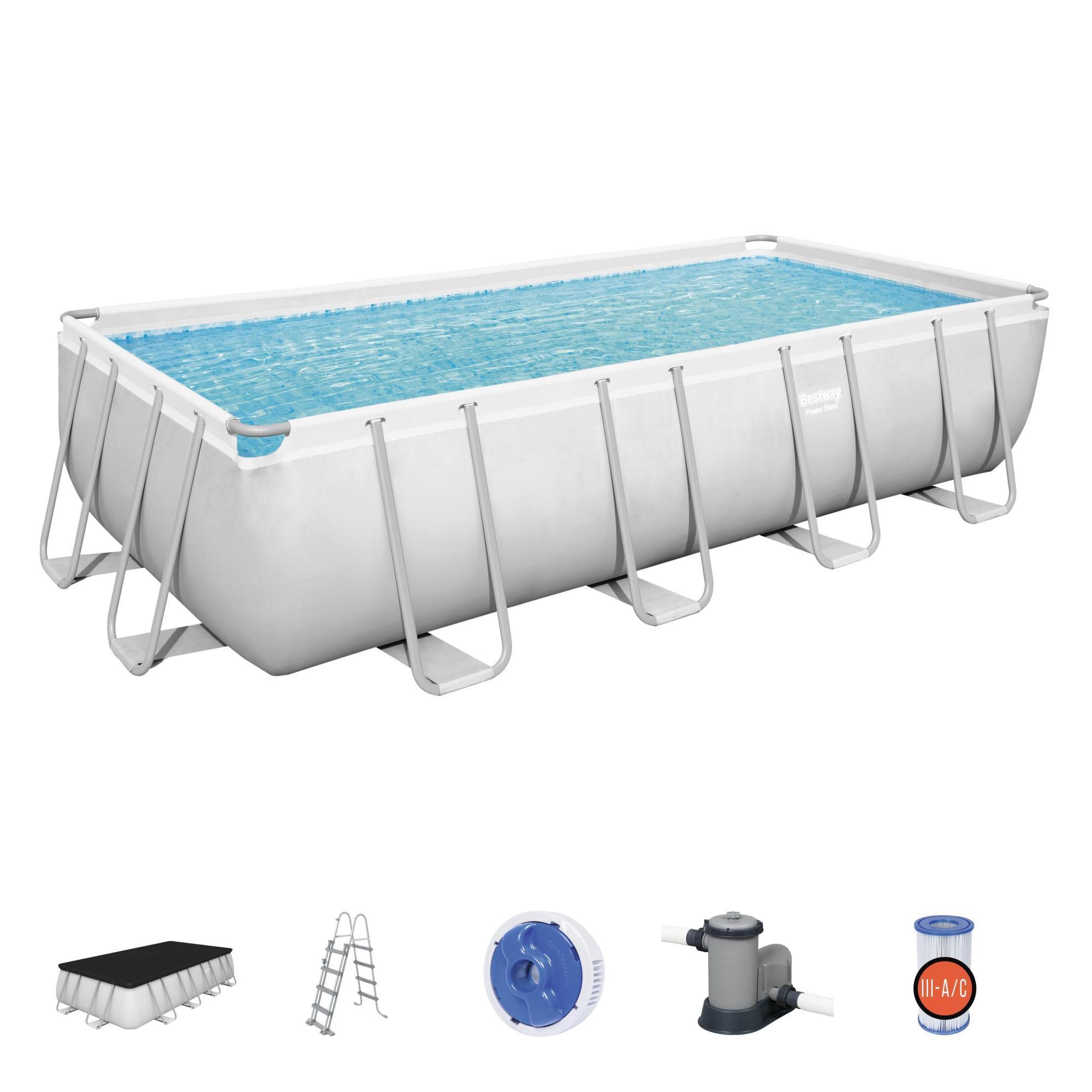 Piscina Power Steel 56465 da 549x274x122 cm grigio chiaro-2 piscina-power-steel-56465-da-549x274x122-cm-grigio-chiaro